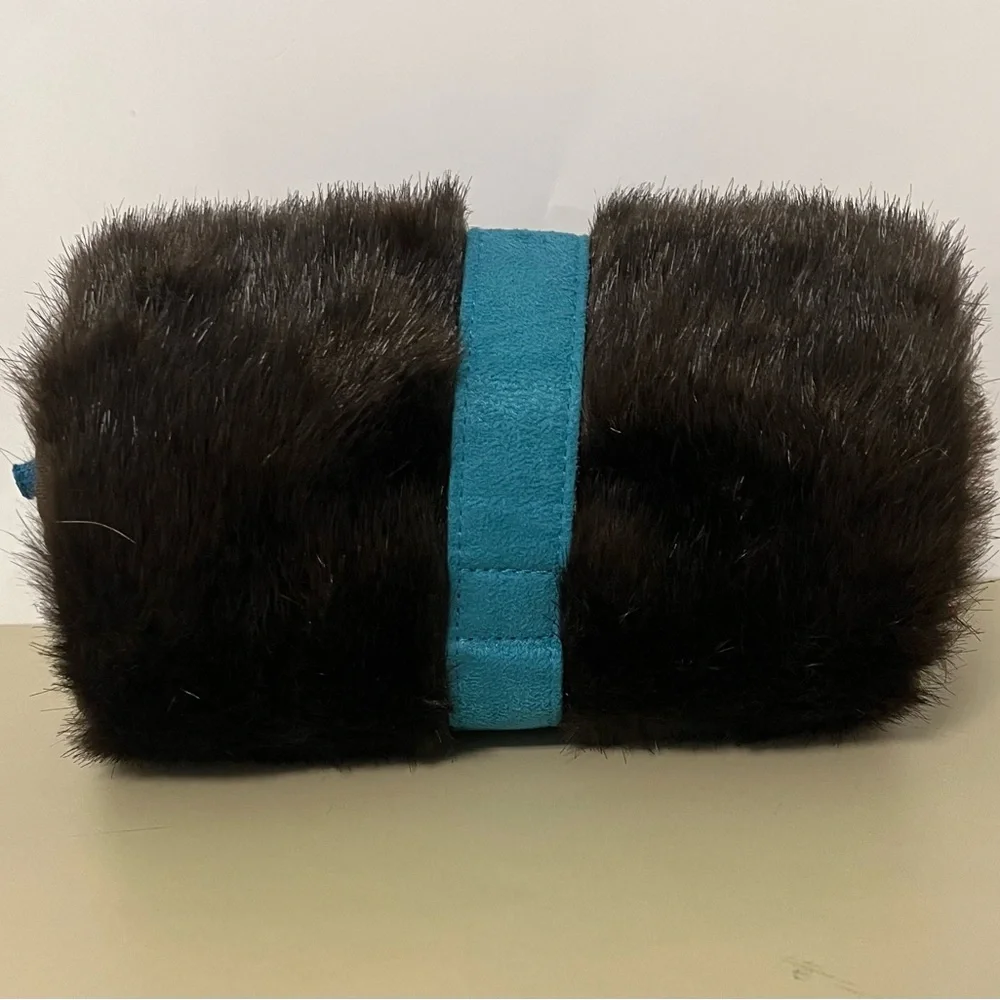Stephanie Johnson Faux Fur Roll Up Cosmetic or Jewelry Bag